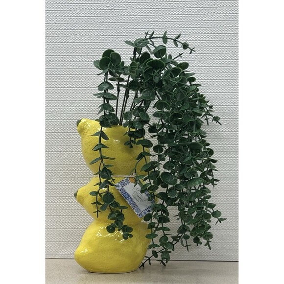 LEMON Ceramic Pottery Bud Vase Figural Yellow 3-D Textured One Design Home - Picture 3 of 17